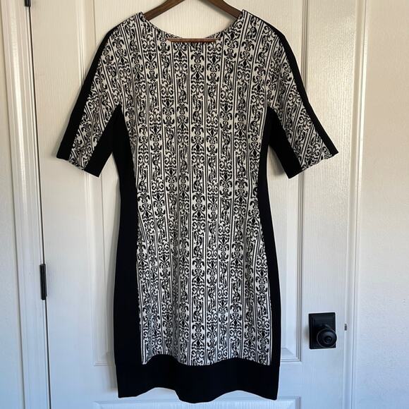 W118 by Walter Baker Jacquard Print Color Block Slimming Dress - Picture 1 of 9